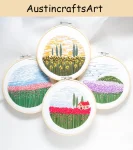 Scenery Flower Embroidery Kit