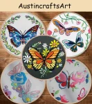 Flowers And Butterfly Embroidery Kit