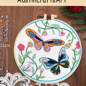 Flowers And Butterfly Embroidery Kit