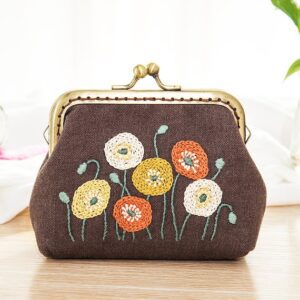 Embroidery Floral Bird Coin Purse Kit