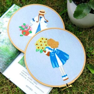 Little Girl With Flower Embroidery Kit