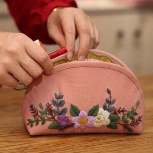 Flower Cosmetic Bag Embroidery Kit