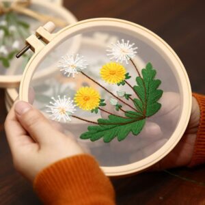 Flower Plants Mesh Embroidery Kit
