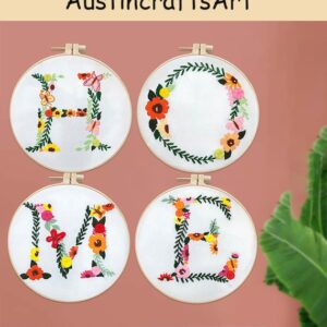 DIY Floral Alphabet Embroidery Kit