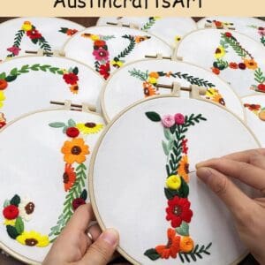 DIY Floral Alphabet Embroidery Kit