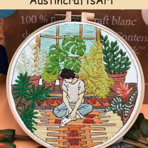 Potted Plants Embroidery Hoop Kit