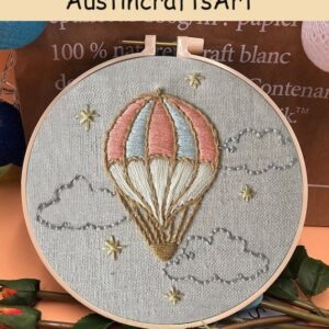 Cute Hot Air Balloon Embroidery Kit