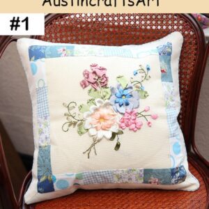 Flower Ribbon Embroidery Cushion Kit