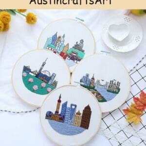 Modern City Landscape Embroidered Kit