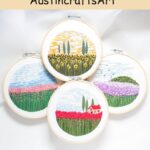 Wild Flowers Scenery Embroidery Kit