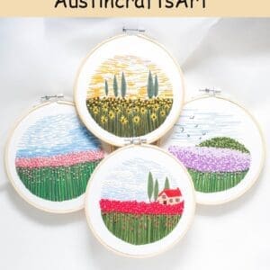 Wild Flowers Scenery Embroidery Kit