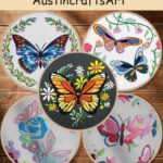 Modern Butterfly Flower Embroidery Kit