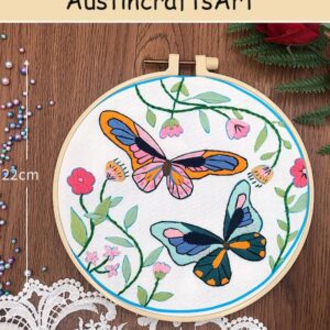 Modern Butterfly Flower Embroidery Kit