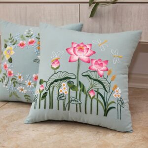 Flower Pillow Case Embroidery Kit
