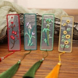 Flower Leaf Bookmark Embroidery Kit