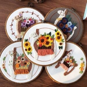 Cute 3D Alpaca Embroidery Kit