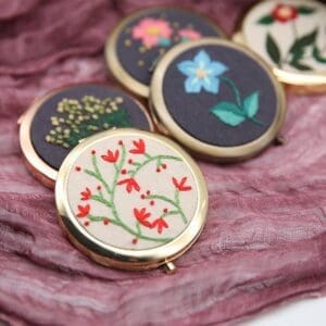 Flower Plant Mini Mirror Embroidery Kit