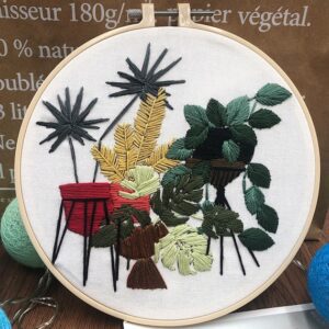 Green Plant Furniture Embroidery Kit