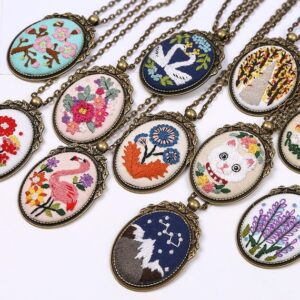 Plant Necklace Pendant Embroidery Kit