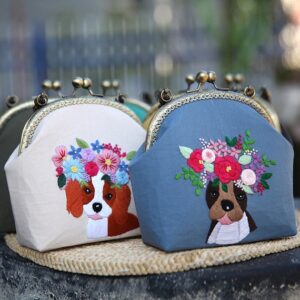Dog Coin Purse Bag Embroidery Kit