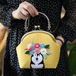 Dog Coin Purse Bag Embroidery Kit
