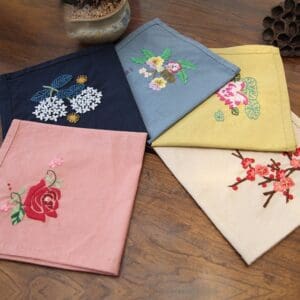 Flower Embroidery Handkerchief Kit