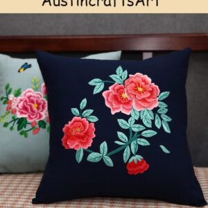Colorful Flower Embroidery Cushion Kit