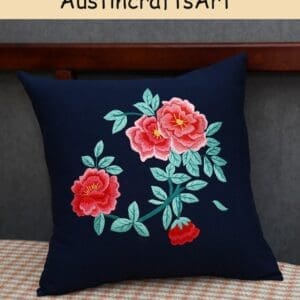 Colorful Flowers Cushion Embroidery Kit