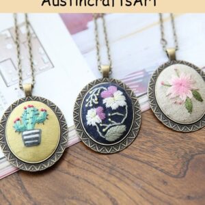 Flower Plant Embroidery Necklace Kit