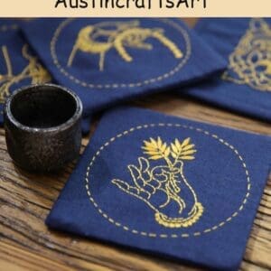 Chinese Style Embroidery Coaster Kit