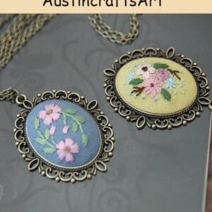 Flower Plant Embroidery Necklace Kit