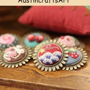 Flower Embroidery Necklace Pin Kit