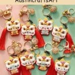 Chinese Lion Keychain Embroidery Kit