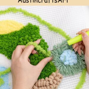 Moss Lichen Punch Needle Coaster Kit