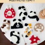 Cute Panda Punch Needle Coaster Kit