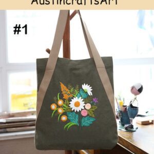 Flowers Plants Embroidery Bag Kit