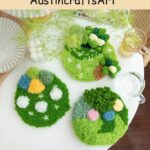 Moss Lichen Punch Needle Coaster Kit