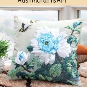 Flower Butterfly Silk Ribbon Cushion Embroidery Kit