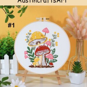 Colorful Mushroom Plant Embroidery Kit