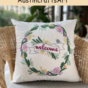 Embroidery Flower Pillow Case Kit
