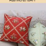 Floral Grid Embroidery Pillow Case Kit