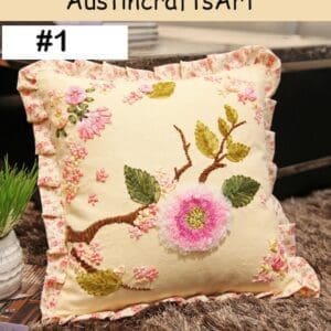 3D Flower Embroidery Pillow Case Kit