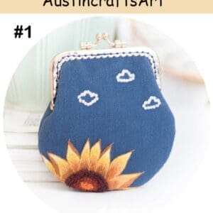 Sunflower Leaves Purse Embroidery Kit