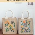 Flower Plant Linen Bag Embroidery Kit