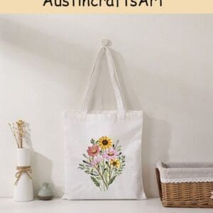 DIY Flowers Embroidery Tote Bag Kit