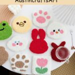 Cute Animal Punch Needle Coaster Kit