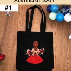 3D Girls Embroidery Tote Bag Kit