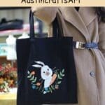 Cute Rabbit Embroidery Tote Bag Kit