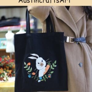 Cute Rabbit Embroidery Tote Bag Kit