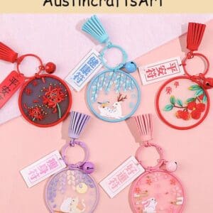 Flower Animal Keychain Embroidery Kit